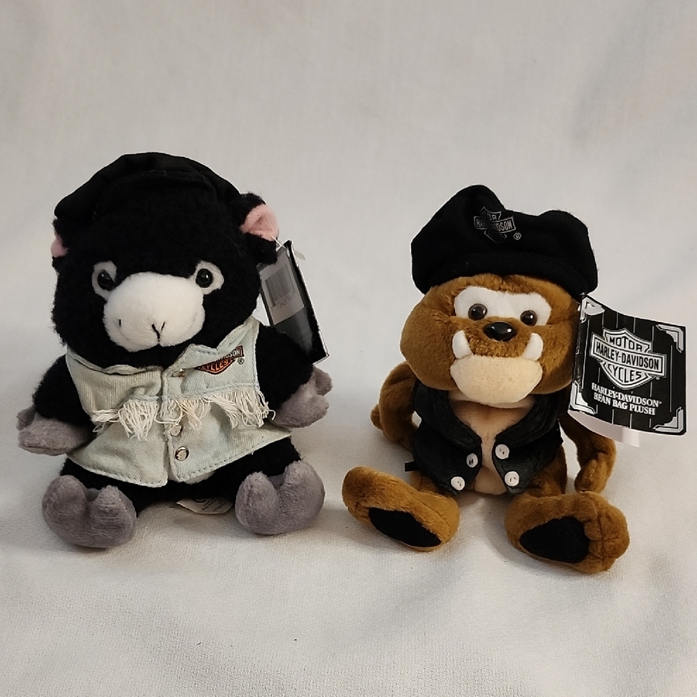 NWT Vintage Harley-Davidson Bean Bag Plush Toy Set